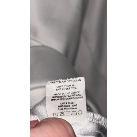 Show Me Your Mumu Lisa Maxi Dress Ivory Satin Halter Bridal Gown Size Small - Picture 8 of 10